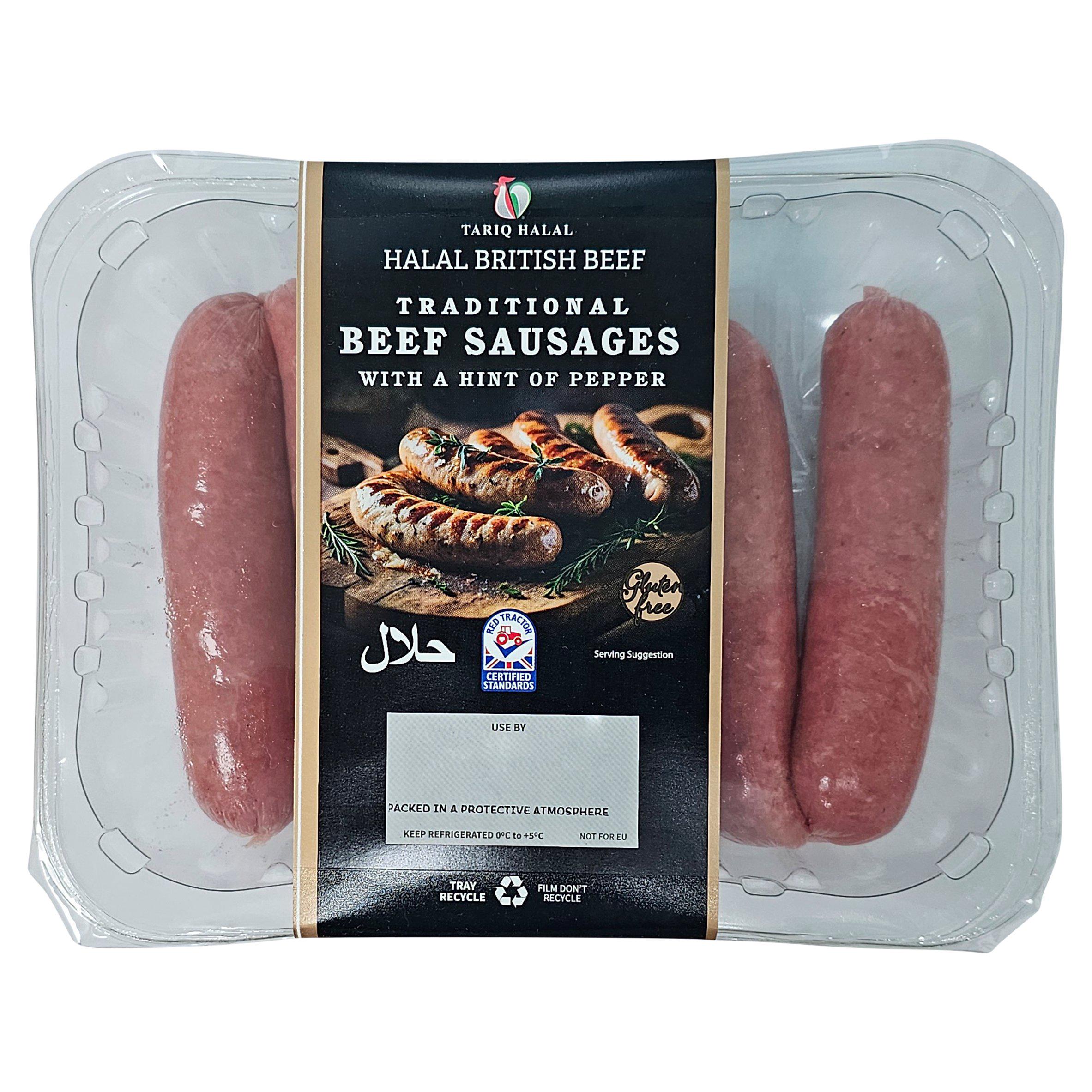 Tariq Halal Traditional Beef Sausages with a Hint of Pepper GOODS Sainsburys   