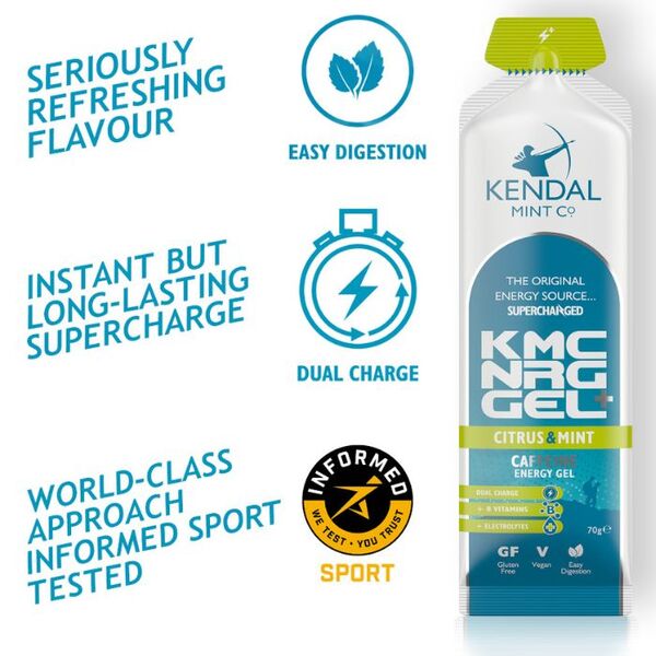 KMC NRG GEL+ energy gel Citrus & Mint 6x70g - British product