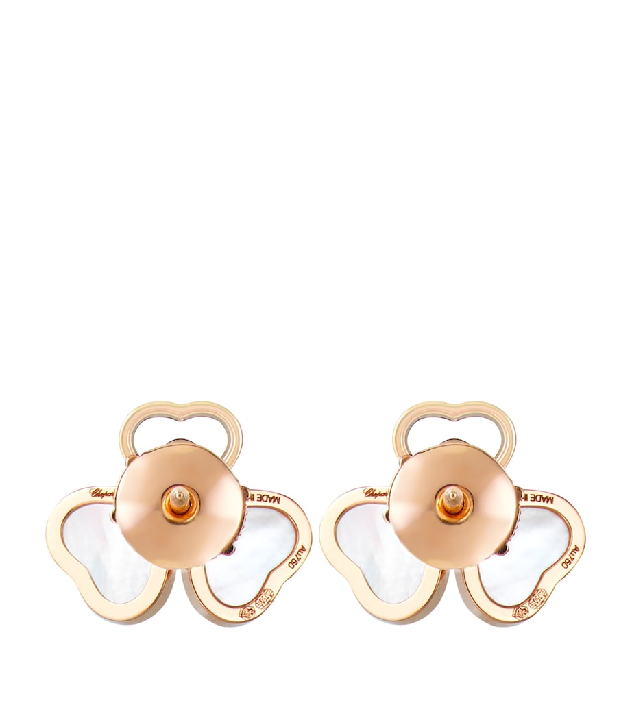 Chopard Happy Hearts rose gold earrings with mother-of-pearl and diamond (British brand)