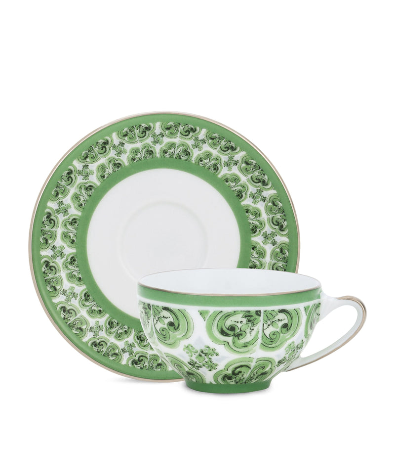 Dolce&Gabbana porcelain coffee cup and saucer with geometric print - British product