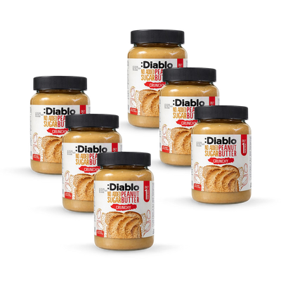Holland & Barrett Diablo No Added Sugar Crunchy Peanut Butter 350g Pack of 6- Buy online at McGrocer