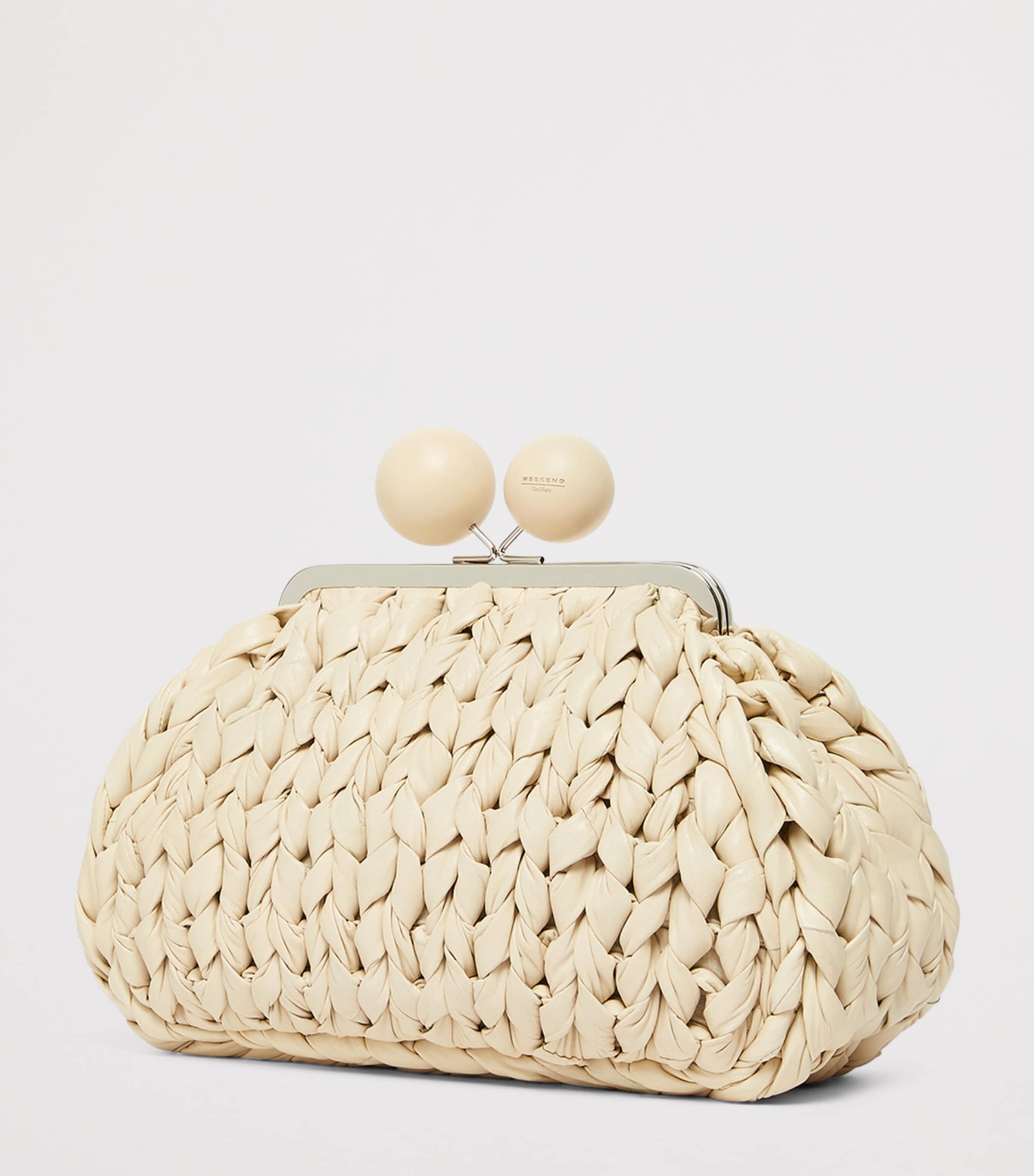 Weekend Max Mara woven leather Pasticcino clutch - British product