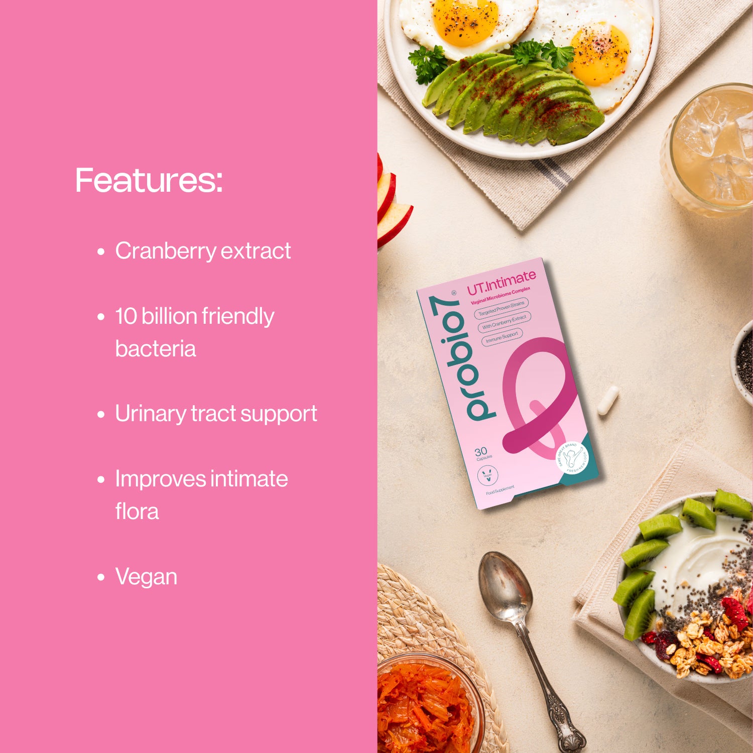 Probio7 UTIntimate probiotic supplement 30 capsules, imported from the UK