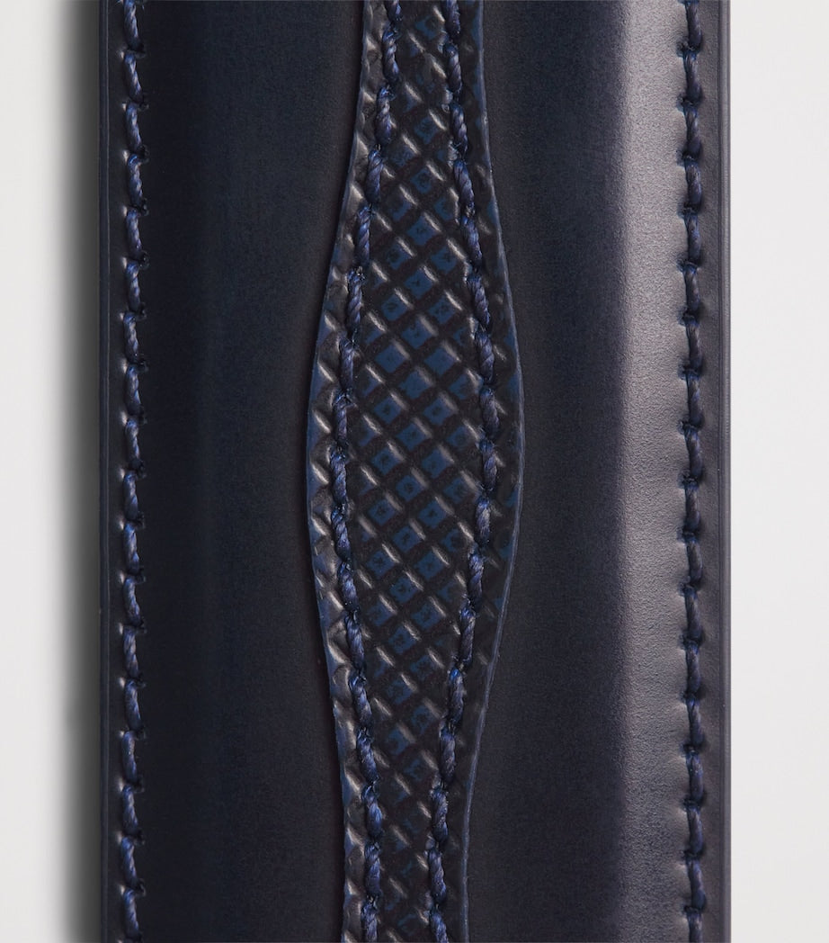 Elliot Rhodes leather Jolson belt with textured design (British brand)