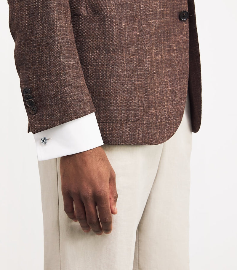 Babette Wasserman rhodium-plated metal knot cufflinks (British brand)