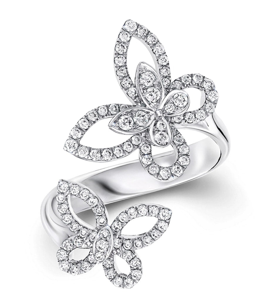 Graff butterfly diamond ring white gold 18kt, imported from the UK