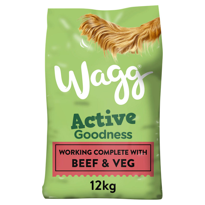 Wagg Active Goodness Complete Adult Working Dry Dog Food Rich in Beef