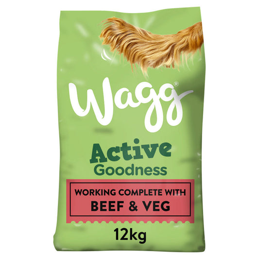 Wagg Active Goodness Complete Adult Working Dry Dog Food Rich in Beef Dog Food & Accessories ASDA   