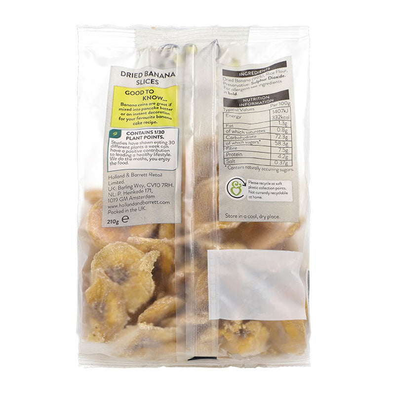 Holland & Barrett Chewy Banana Coins 210g, UK version