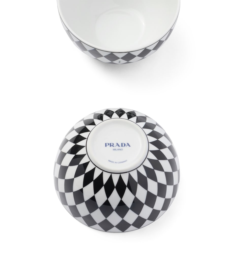 Prada porcelain chequerboard rice bowls 12cm, imported from the UK