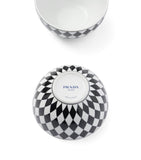 Prada porcelain chequerboard rice bowls 12cm, imported from the UK