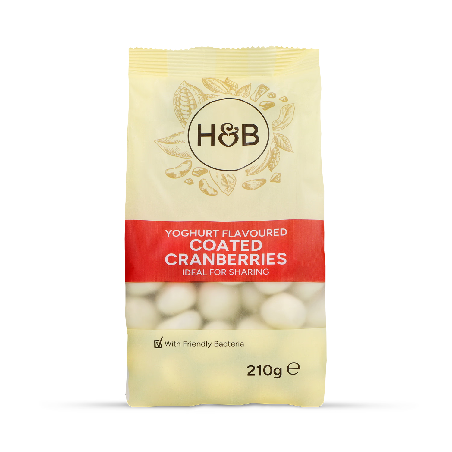 Holland & Barrett yoghurt coated cranberries 210g, imported from the UK