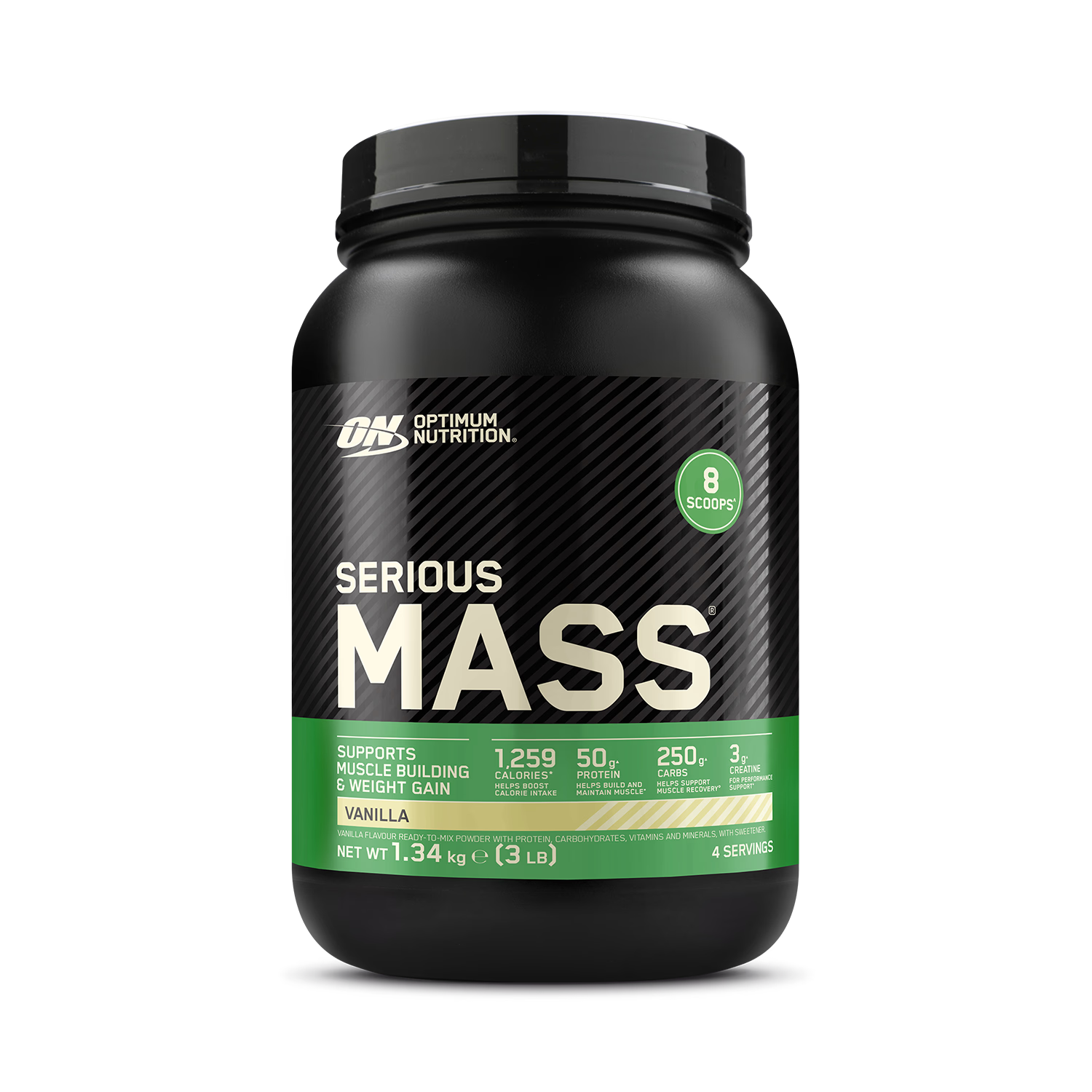 Optimum Nutrition Serious Mass Vanilla weight gain 1.34kg, imported from the UK