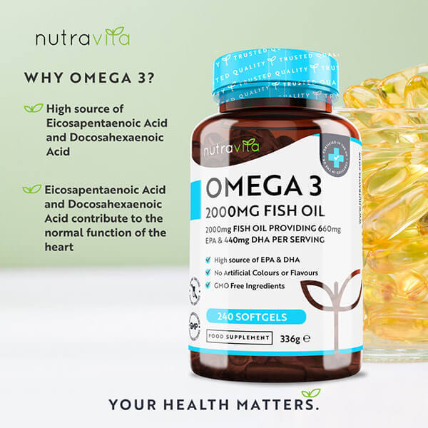 Nutravita Omega 3 2000mg Pure Fish Oil - 240 Soft Gels