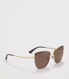 Vogue metal irregular sunglasses with oversized cat-eye design, UK version