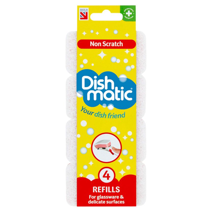 Dishmatic Non Scratch Scourer Refill 4 Pack Accessories & Cleaning ASDA   