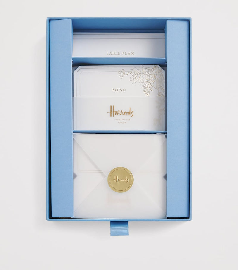 Harrods Toile du Jouy hosting set with place and menu cards (British brand)