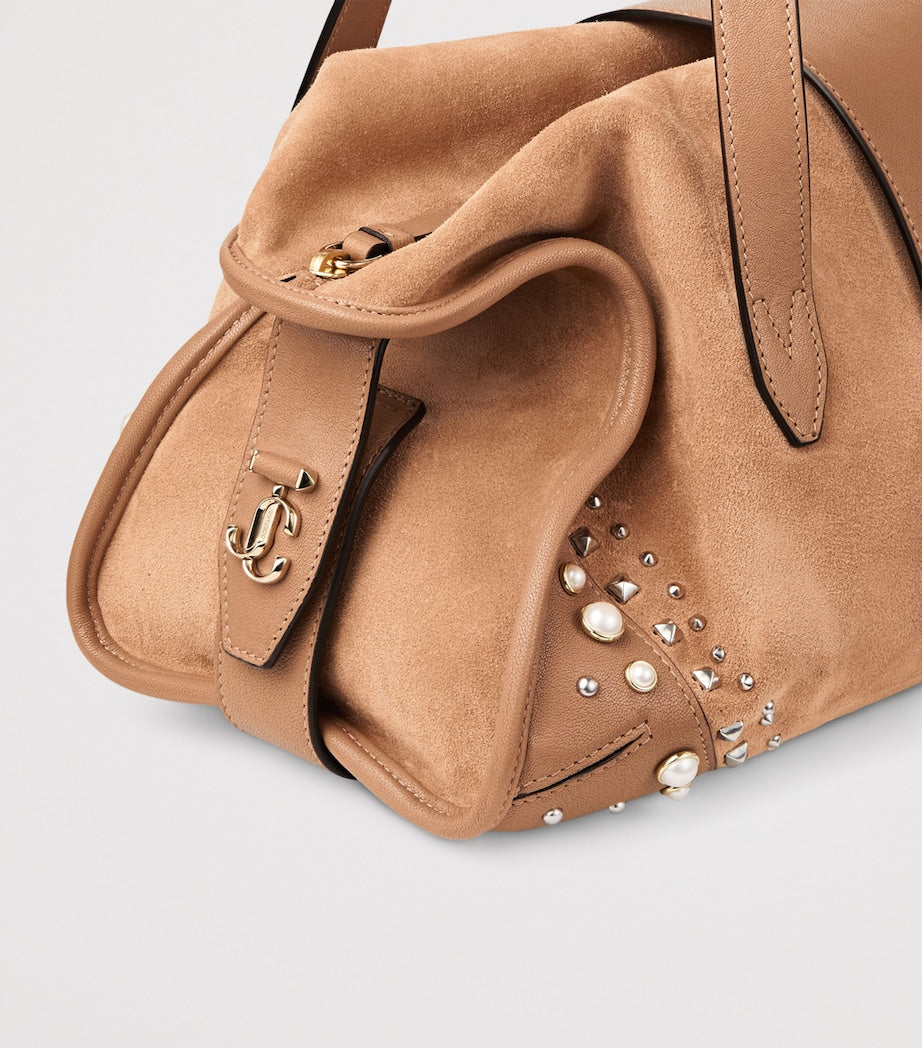 Jimmy Choo suede bar holdall bag 22x35x16cm, imported from the UK