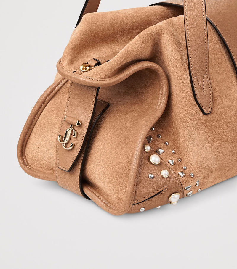 Jimmy Choo suede bar holdall bag 22x35x16cm, imported from the UK