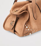 Jimmy Choo suede bar holdall bag 22x35x16cm, imported from the UK