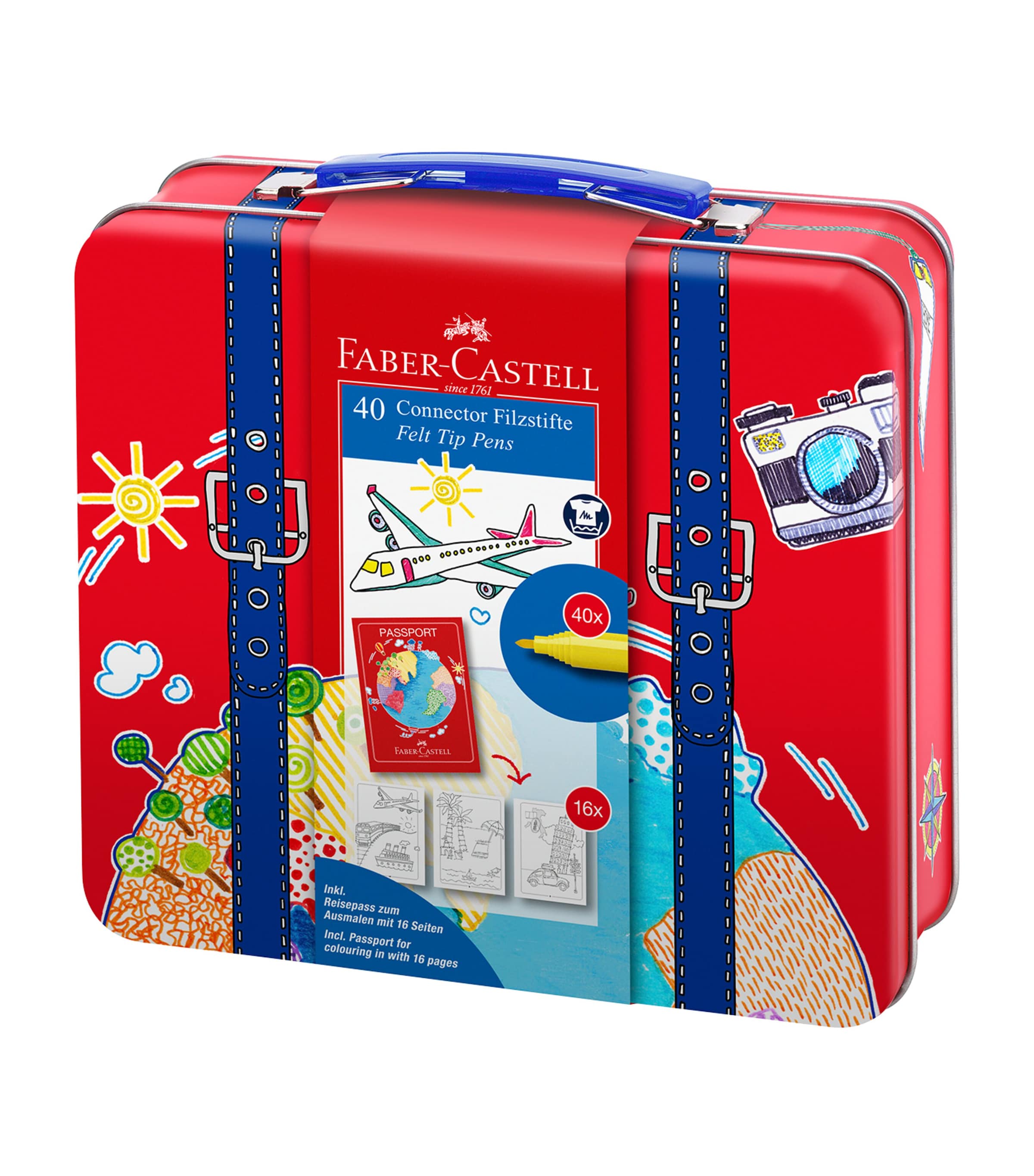 Faber-Castell Connector Felt-Tip Pen Suitcase marker set - British product
