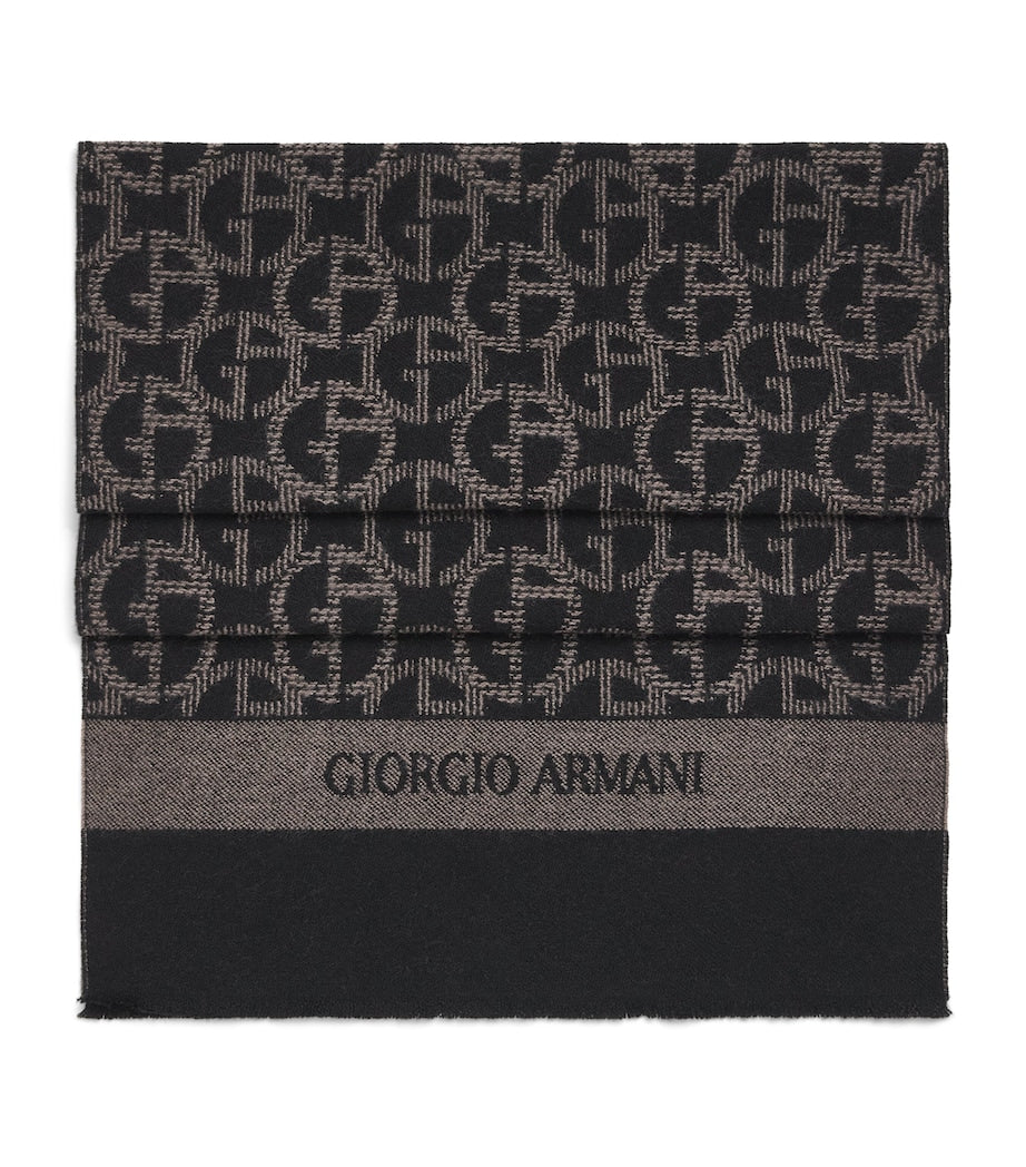 Giorgio Armani pure wool logo scarf - British product