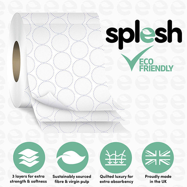 Splesh 60 Rolls Quilted White Toilet Roll GOODS Superdrug   