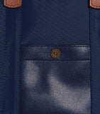 Harrods grab nylon tote bag with leather trims, imported from the UK