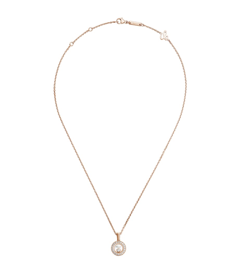 Chopard rose gold Happy Diamonds pendant necklace (British brand)