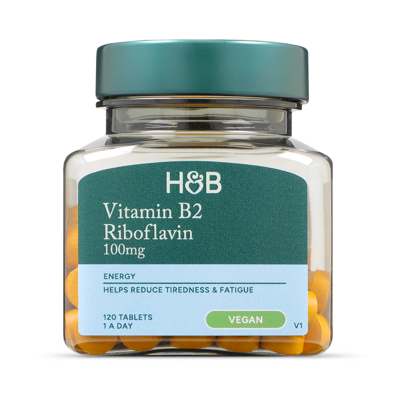 Holland & Barrett Vitamin B2 100mg Riboflavin 120 Tablets, UK version