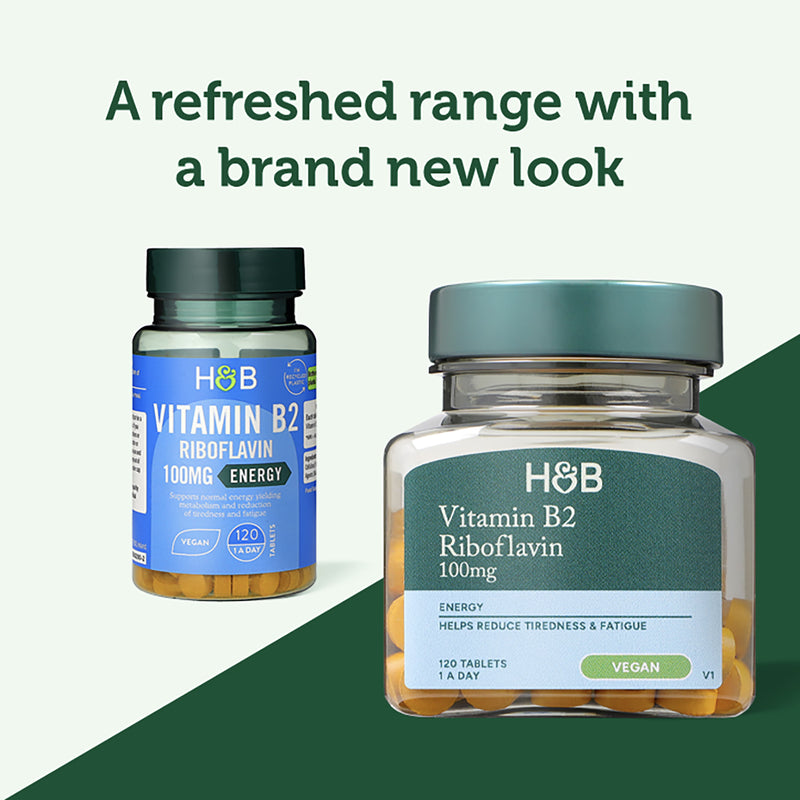 Holland & Barrett Vitamin B2 100mg Riboflavin 120 Tablets, UK version
