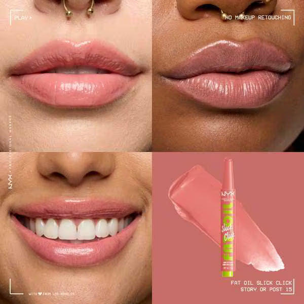 NYX Fat Oil Slick Click Lip Balm, imported from the UK