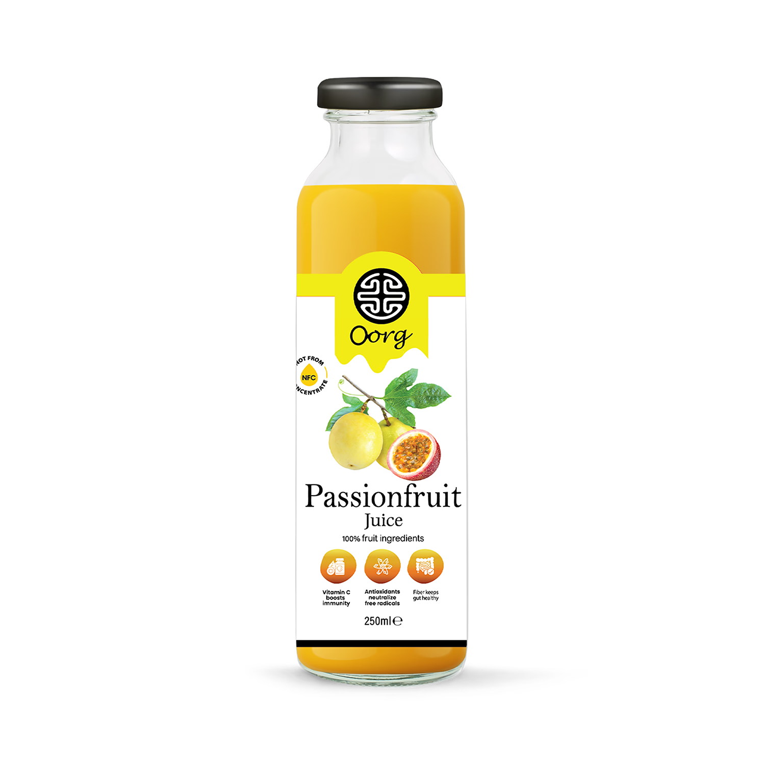 OORG natural passion fruit juice 250ml - British product