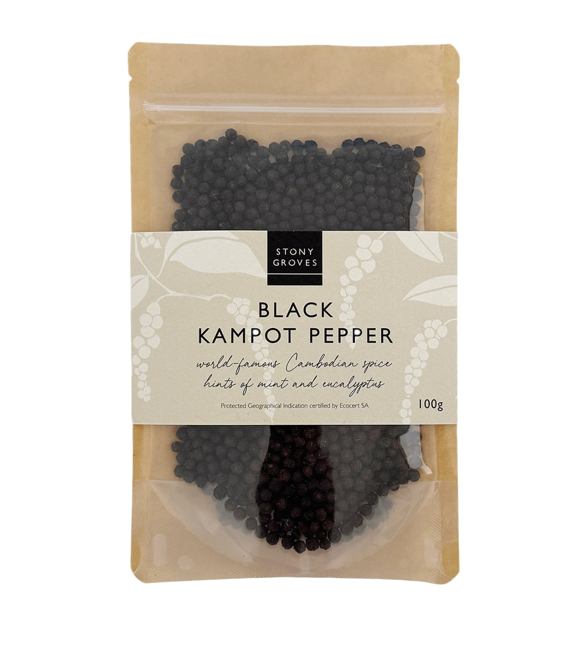 Stony Groves Black Kampot Pepper 100g (British brand)