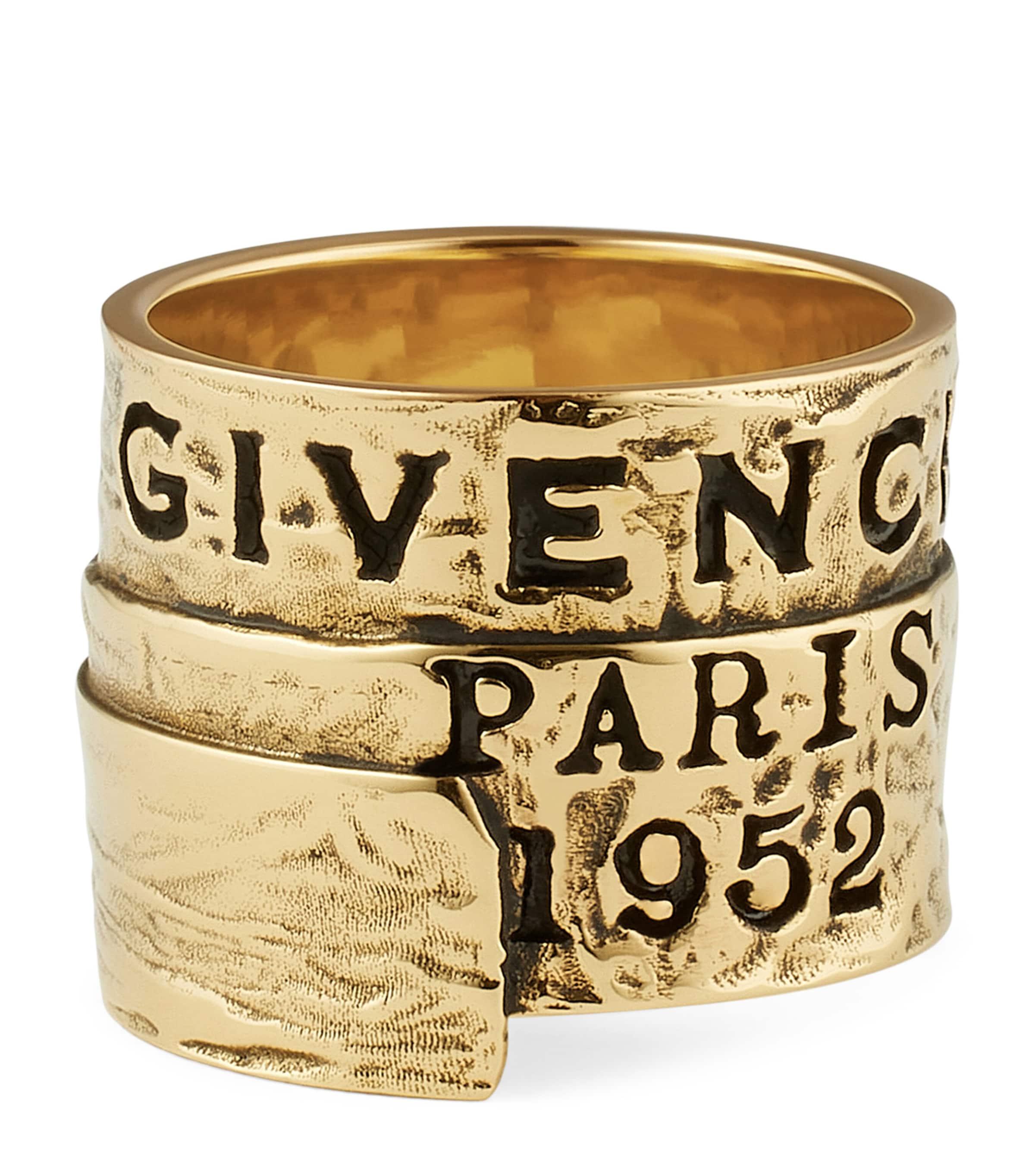 Givenchy Tape Ring black enamelled brass fashion ring (British brand)