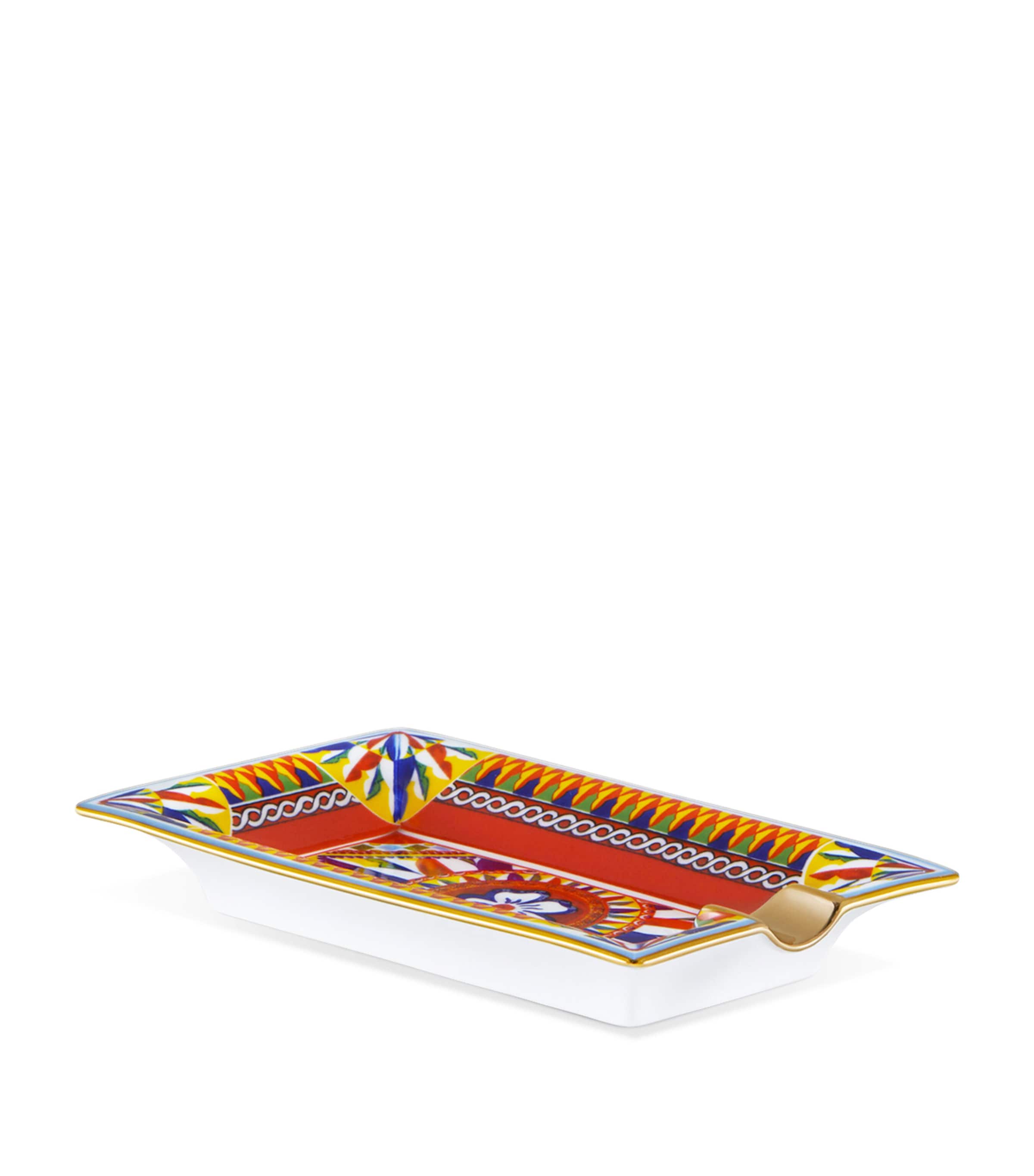 Dolce&Gabbana Casa Carretto ornate ashtray with gold brushstrokes - British product