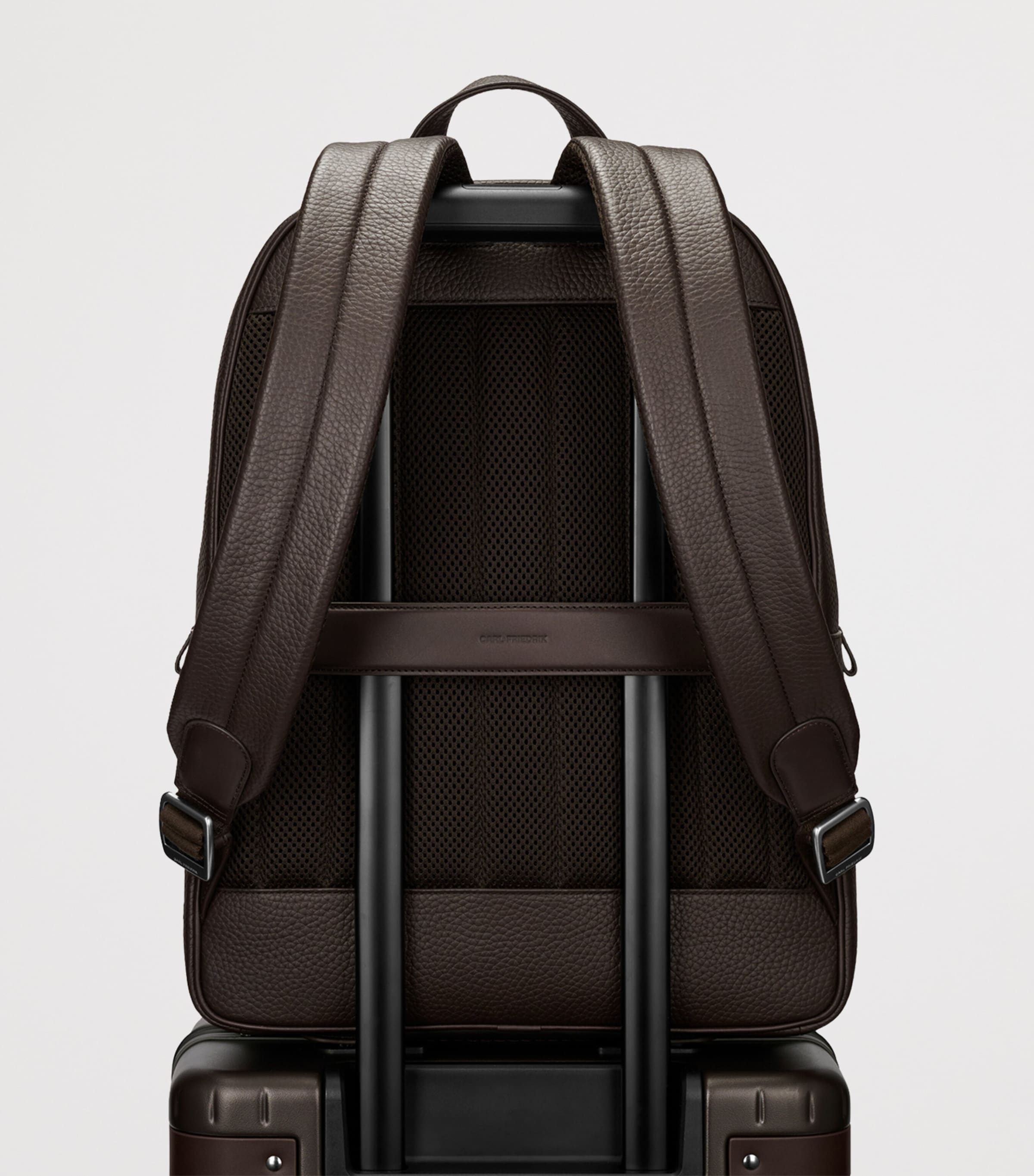 Carl Friedrik Ayrton leather backpack with laptop compartment - British brand