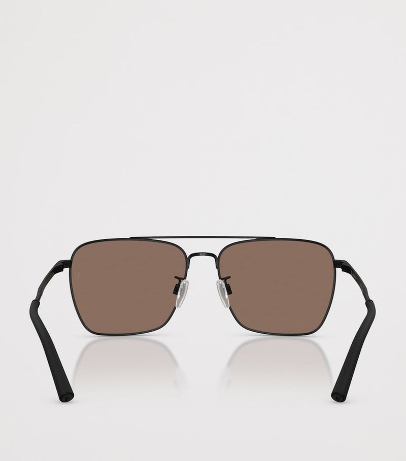 Oliver Peoples R-15 Square Metall-Sonnenbrille, UK Version
