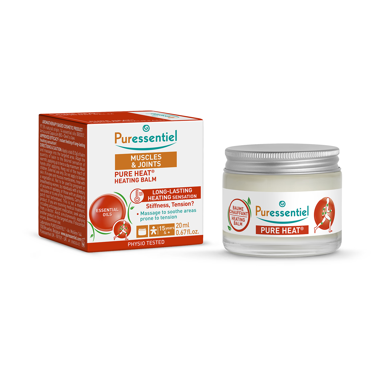Puressentiel warming balm for muscle relief 20ml - British product