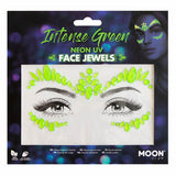 Moon Glow Neon UV Face Jewels Intense Green, imported from the UK