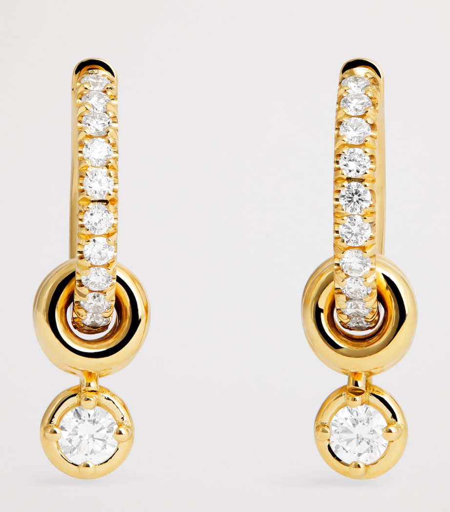Spinelli Kilcollin hoop earrings yellow gold diamonds, imported from the UK