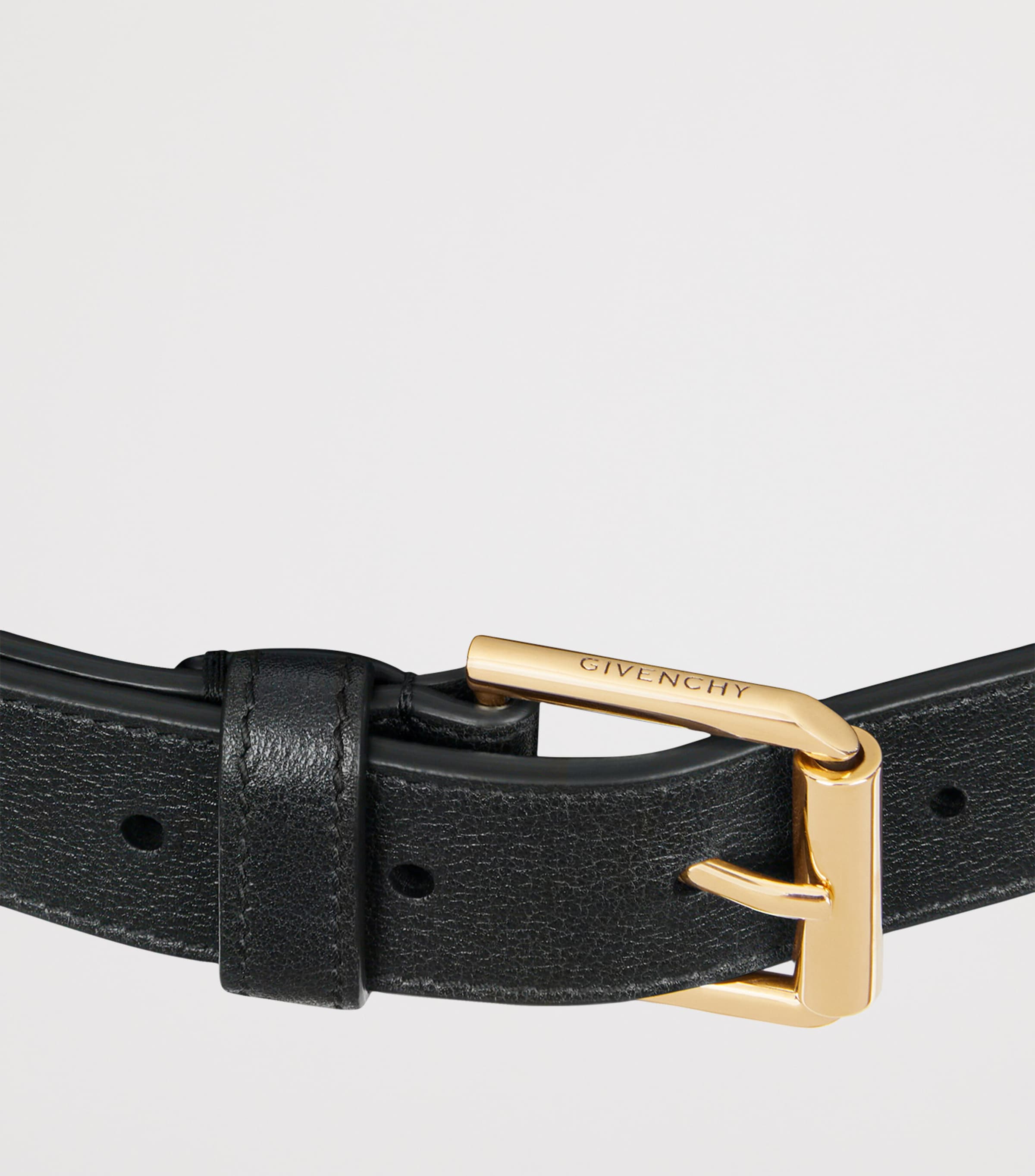 Givenchy Leather Voyou Belt with gold-tone hardware, UK version