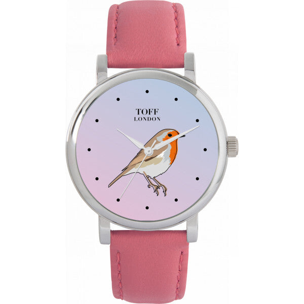 Toff London Pink Ladies Robin Bird Watch rose gold (British brand)