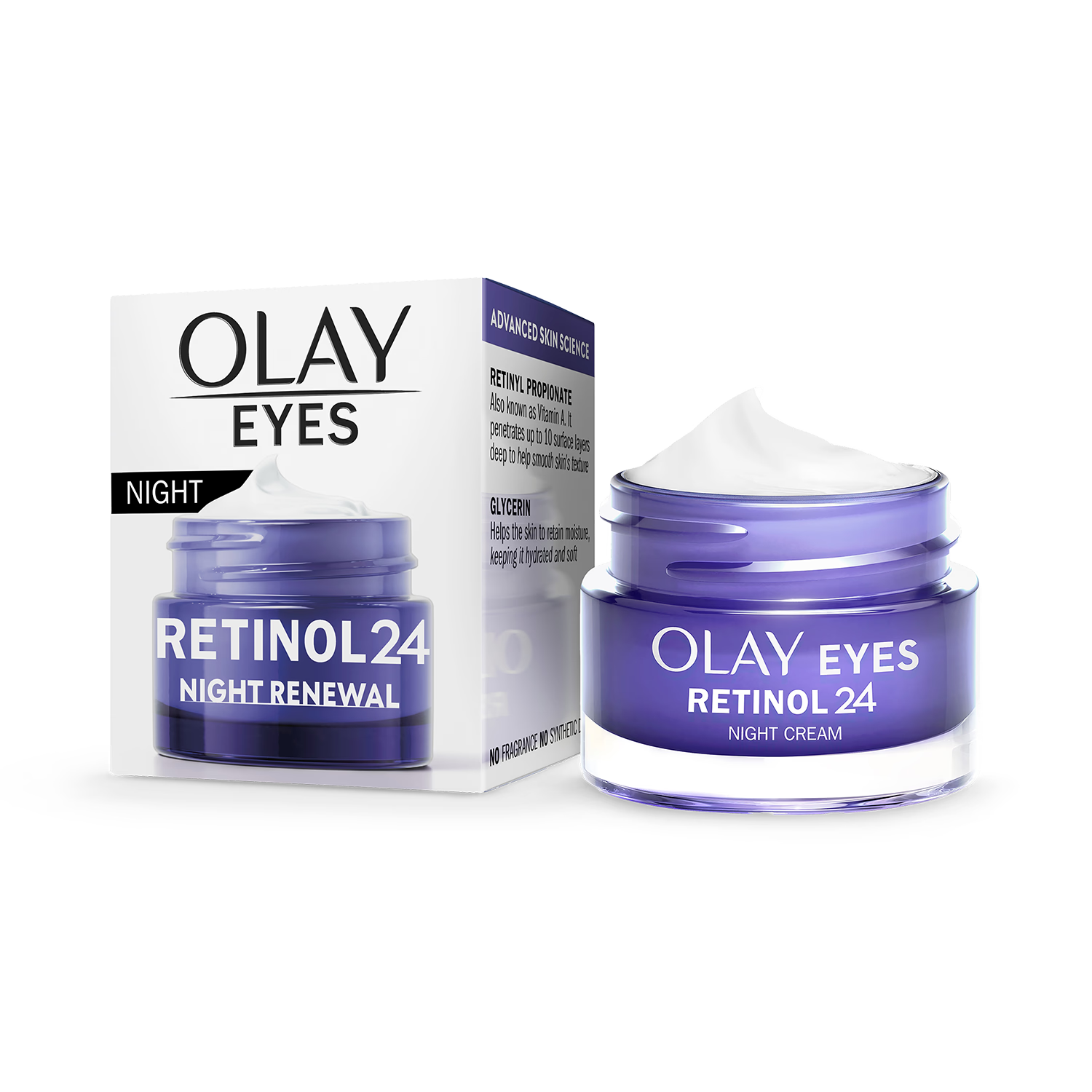 Olay Retinol 24 Night Eye Cream 15ml, imported from the UK