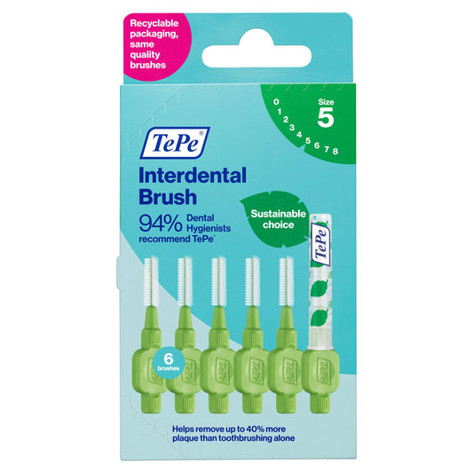 Tepe Interdental Brush, Green x6 dental accessories & floss Sainsburys   