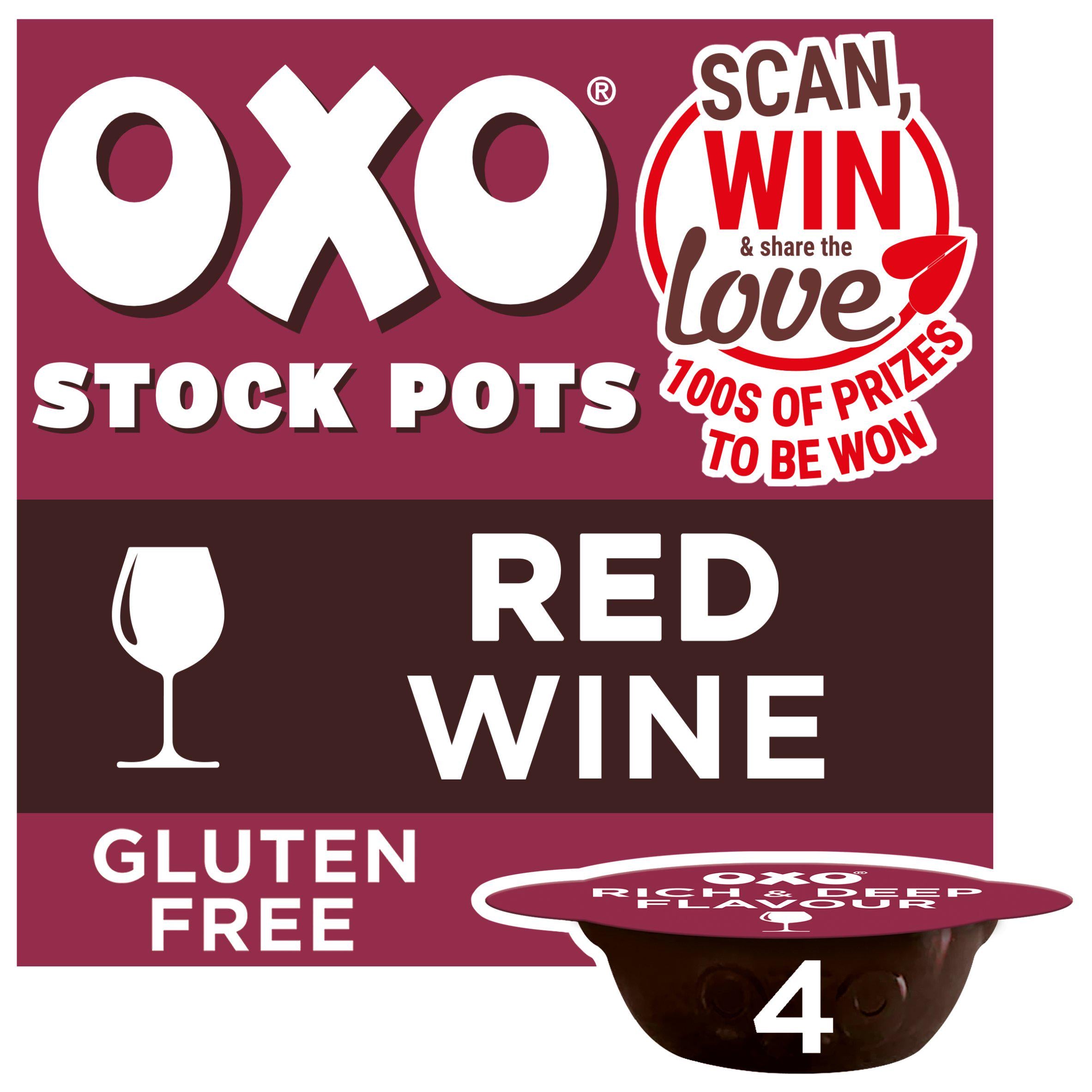 Oxo Red Wine Stock Pots x4 20g GOODS Sainsburys   