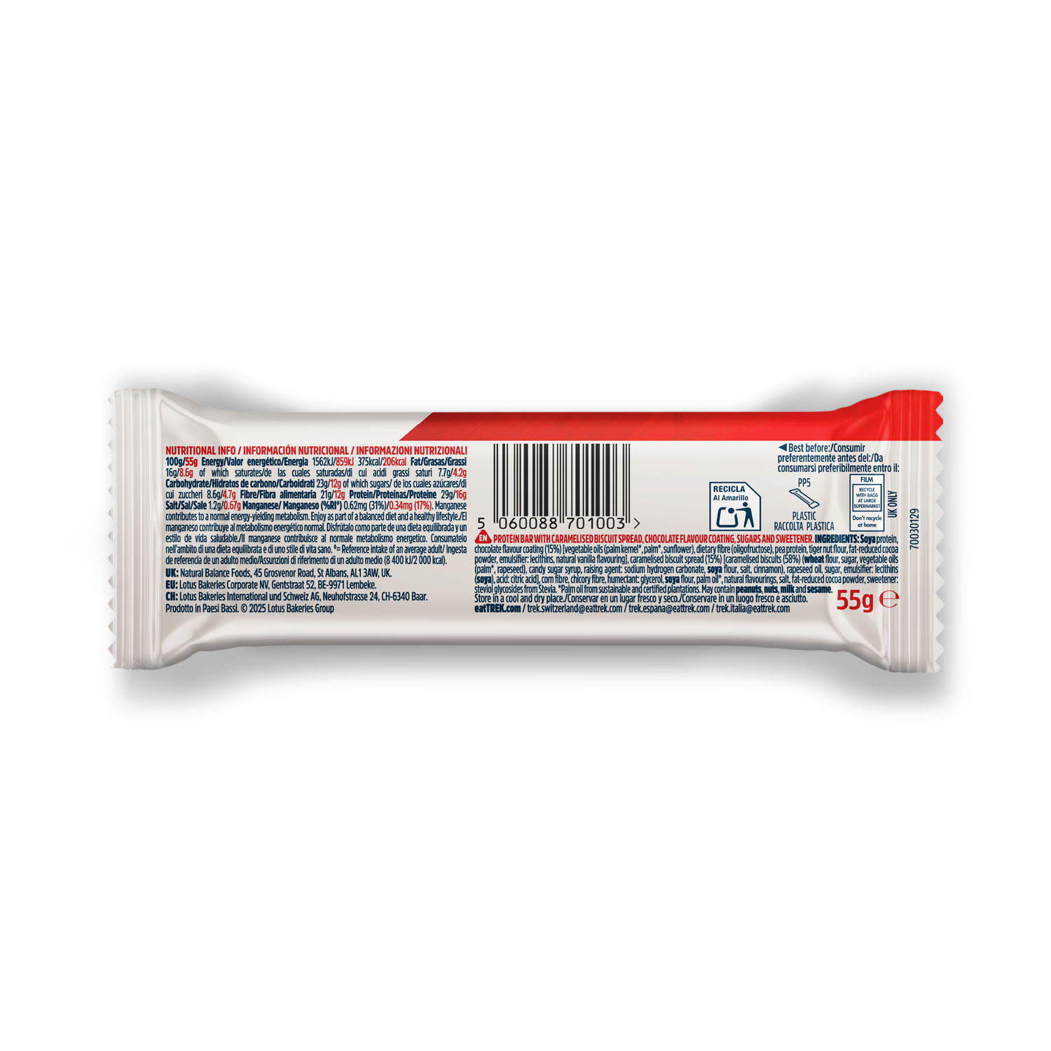 TREK Biscoff protein bar 55g (British brand)