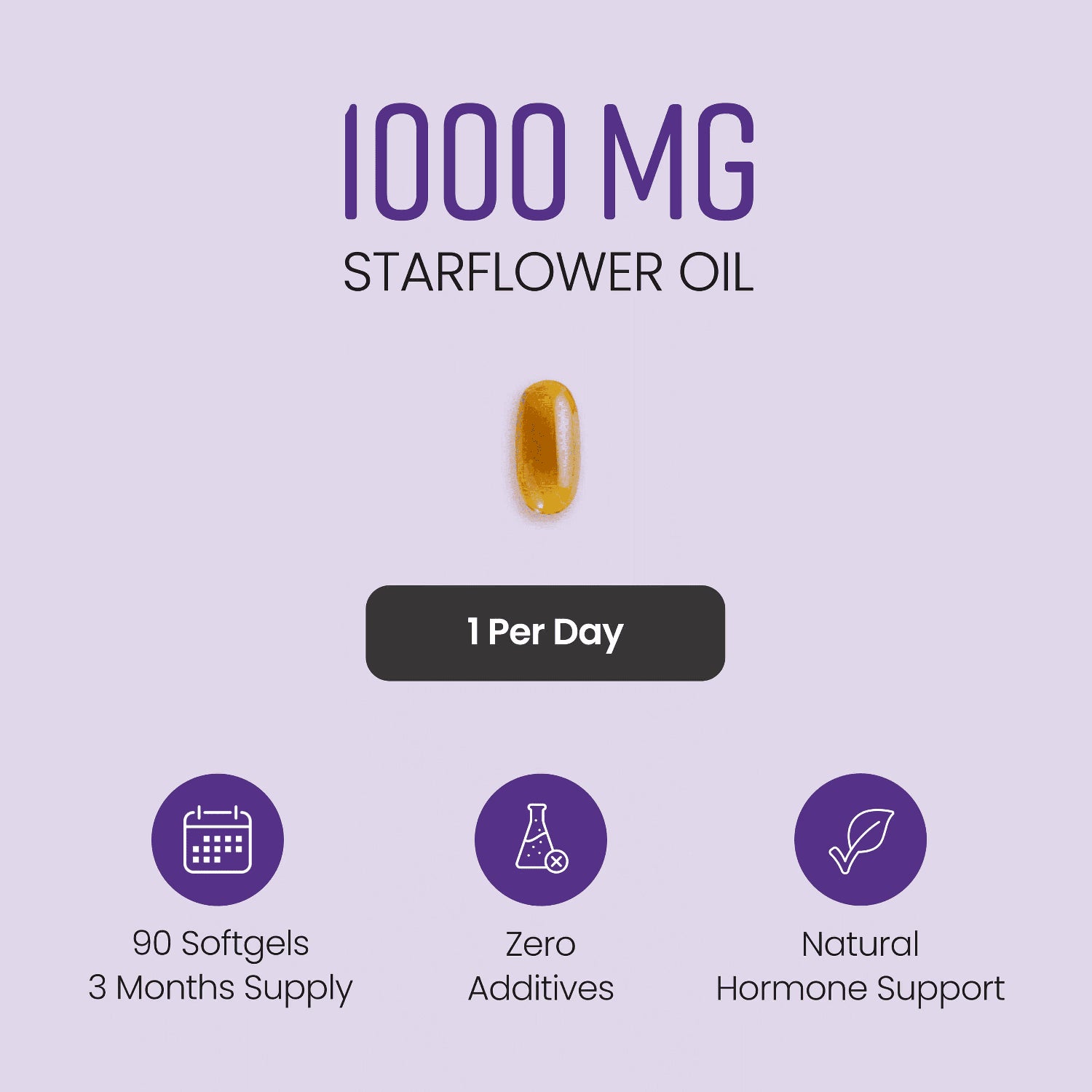 VitaBright starflower oil supplement with vitamin B6 1000mg 90 softgels (British brand)