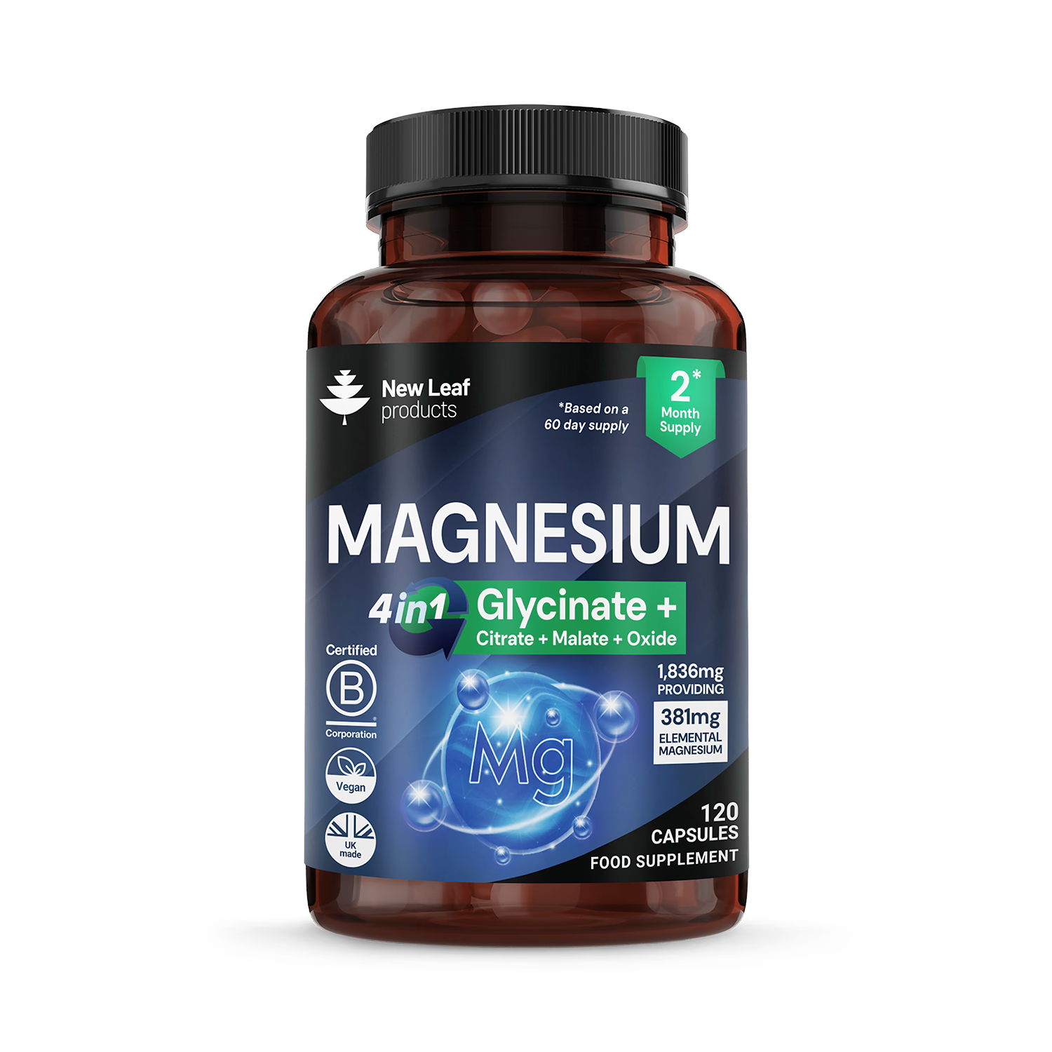 New Leaf Products Magnesium Complex 4in1 120 capsules, UK version