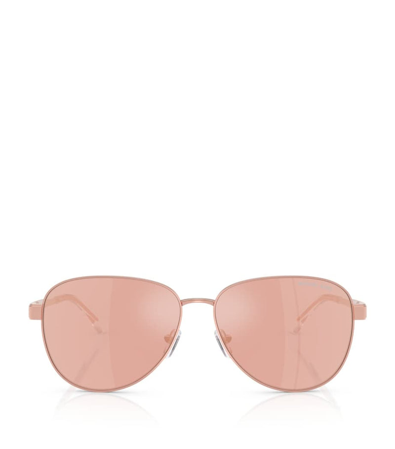 Michael Kors Biarritz Piloten-Sonnenbrille, roségoldfarbener Metallrahmen, importiert aus Großbritannien